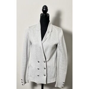 Banana Republic Women's Gray Double breasted Collard Cardigan Jacket Sweater (M)